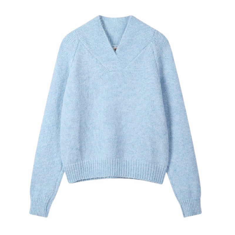 Clean-Style Blue Comfort Pullover