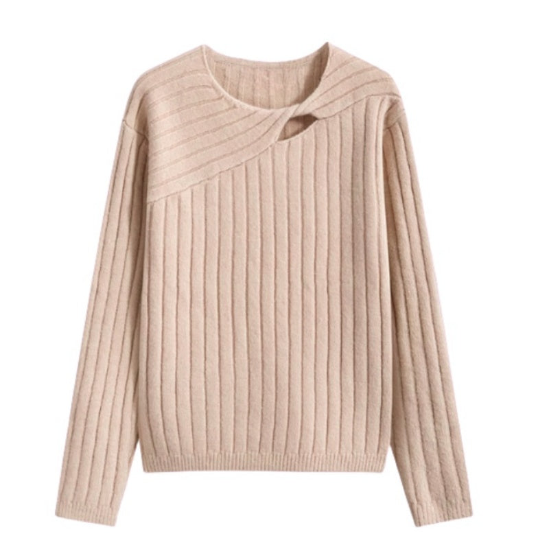 Elegant Slim-Fit Khaki Sweater